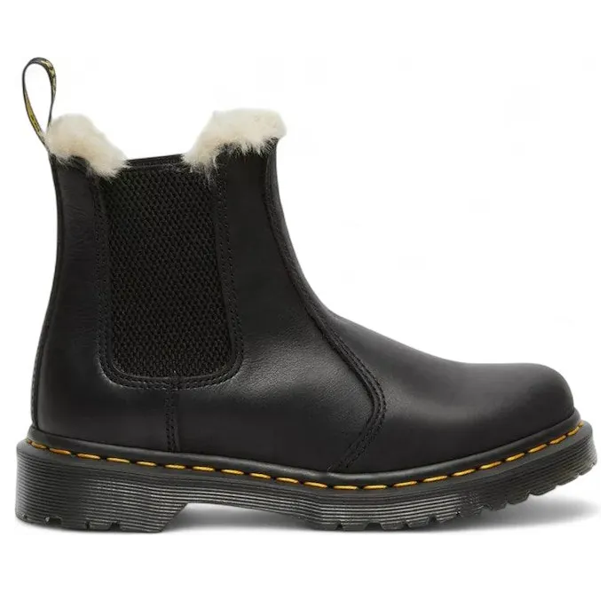 Dr. Martens 2976 Leonore Wyoming Faux Fur Lined Chelsea Boot Black (21045001)