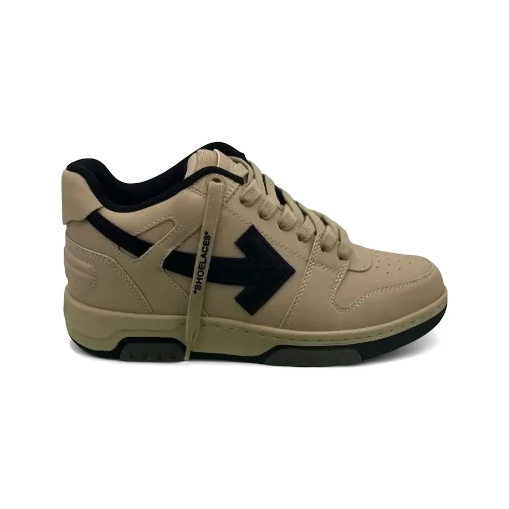 OFF-WHITE Out Of Office OOO Low Tops Beige Black (OMIA189S22LEA0066110)