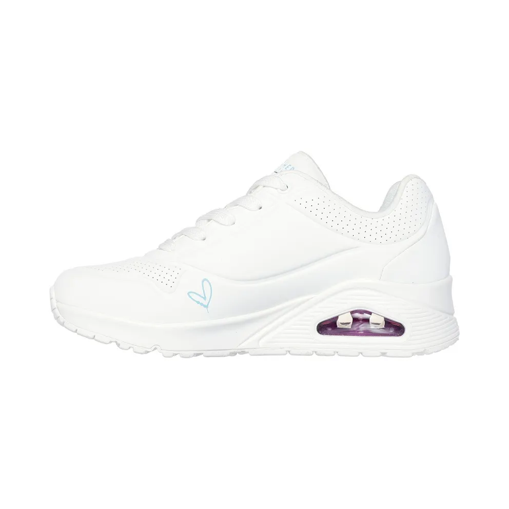 Skechers JGoldcrown: UNO – Golden Heart Sneaker White/Pink Turquoise