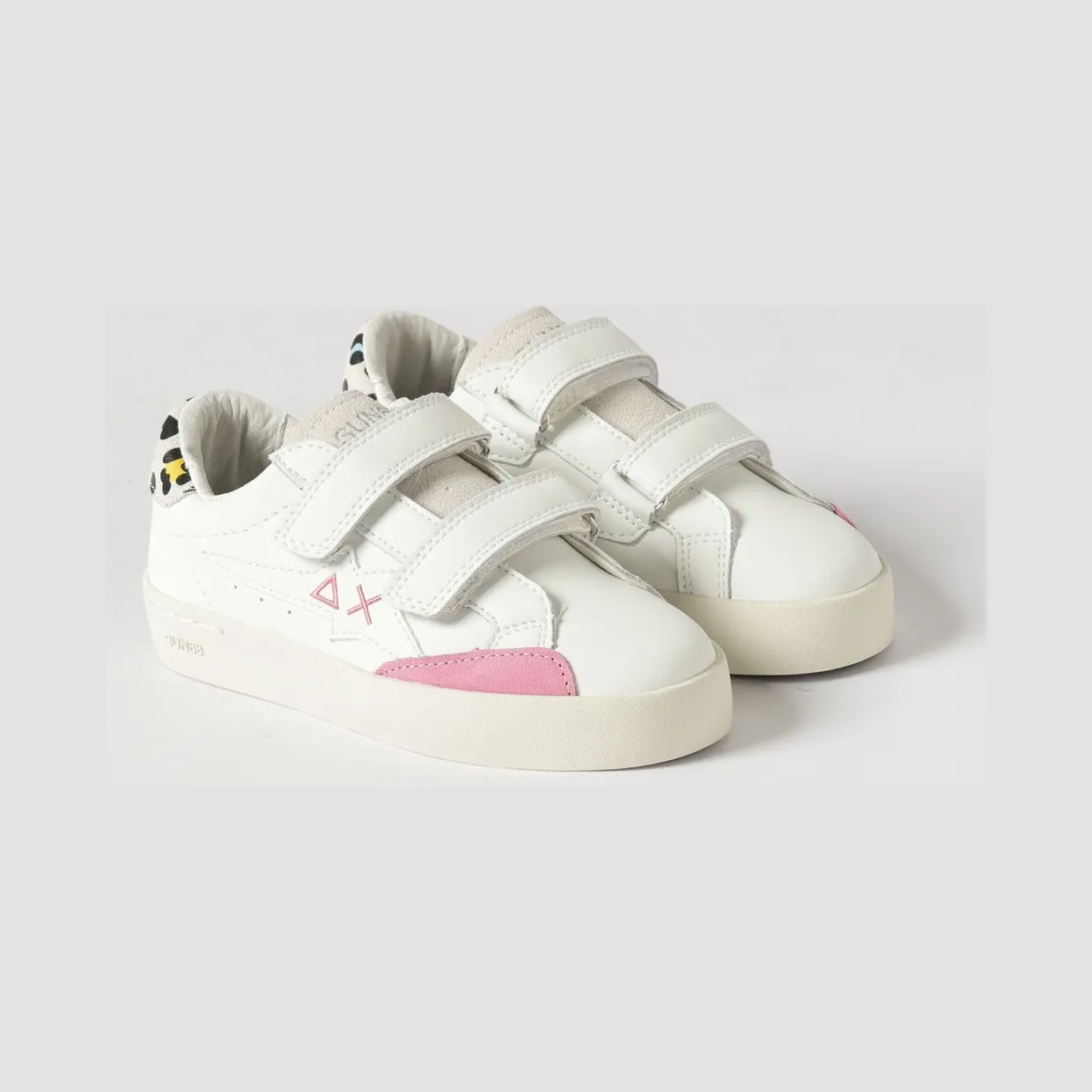 Sun68 Leather and Glitter Sneakers White 1 (Z364420151)