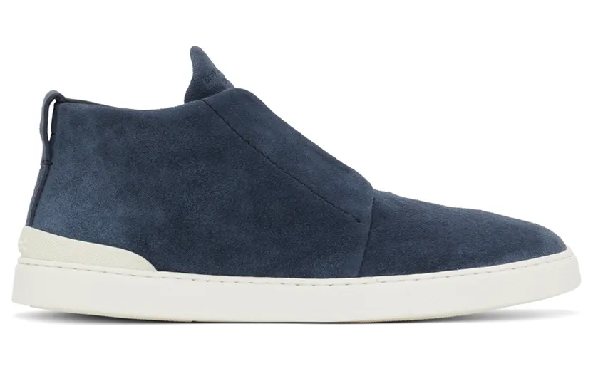 Ermenegildo Zegna Taupe Suede Triple Stitch Sneakers (LHNIP-A5237X)