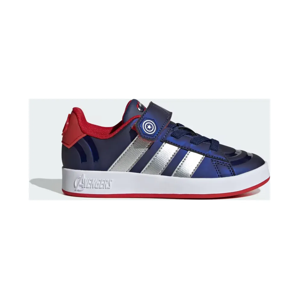 adidas Marvel Avengers Grand Court Shoes Kids “Dark Blue / Matte Silver / Better Scarlet” (HP3619)