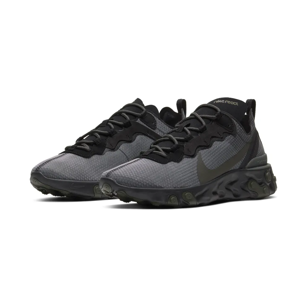 Nike React Element 55 “Black / Medium Olive / Sequoia” (BQ6166-010)