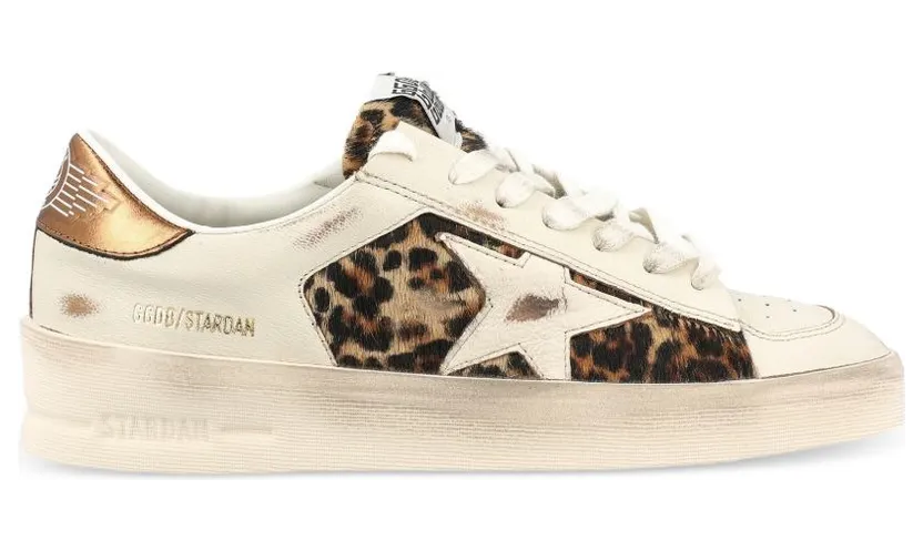 Golden Goose Stardan White Leopard Pony
