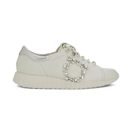 Ferragamo Sneakers met Gancini-patroon – Beige (753380)