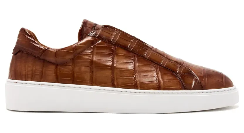 Magnanni Sneakers met krokodillen-reliëf – Bruin (26150)