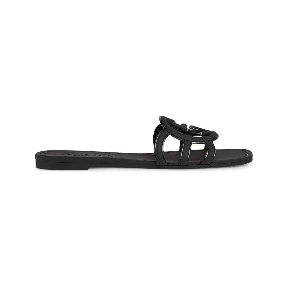 Gucci Interlocking G Slide Sandal Black Rubber (780307 J8700 1000)