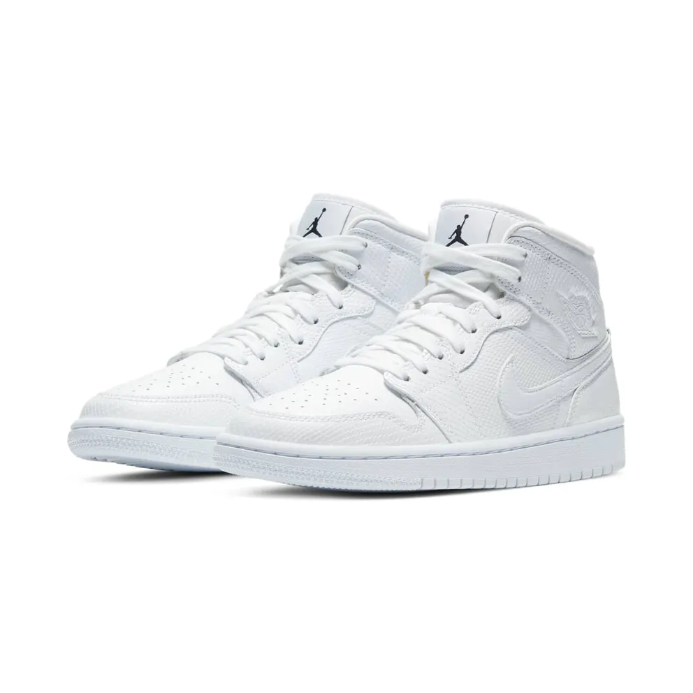 Jordan 1 Mid White Snakeskin (W) White/White-White (BQ6472-110)