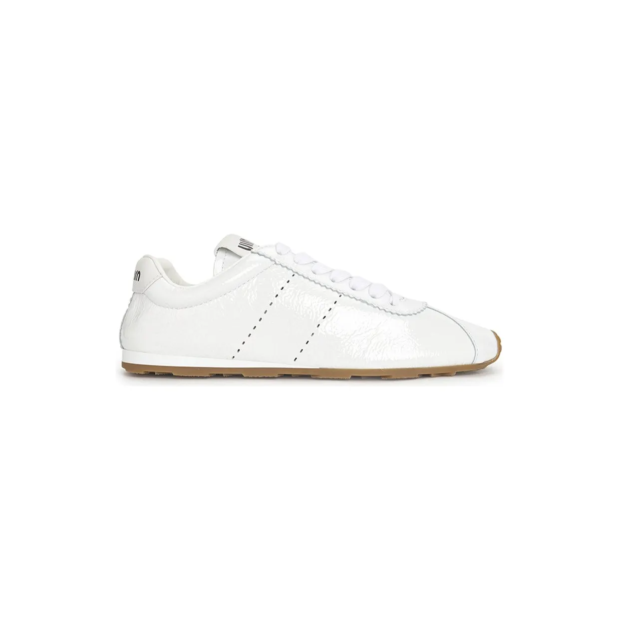 Miu Shiny Leather Plume Sneakers White Gum (5E114E-6OR-F0009)