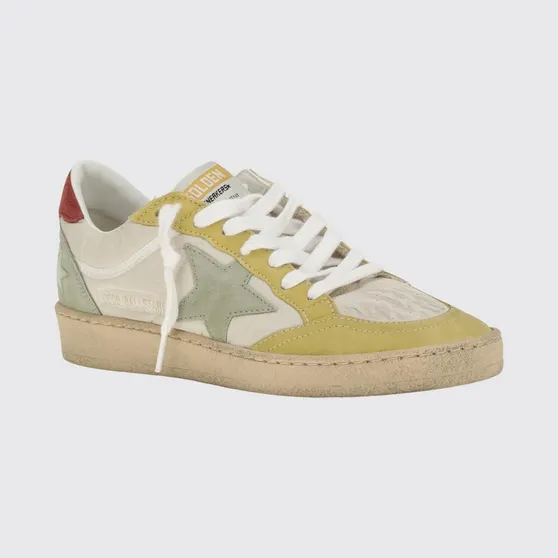 Golden goose Ball Star Sneakers in Used Suede and Nylon Butter (GWF00746F00814883254)
