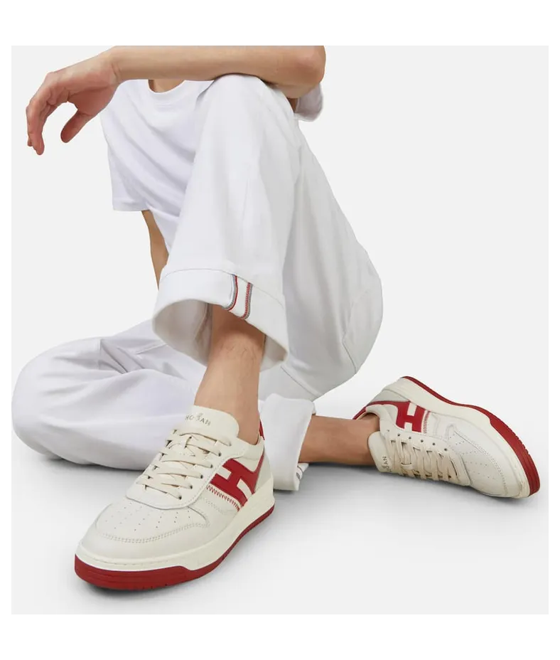 Sneakers Hogan H630 White Red Grey (HXM6300EU50ODZ958K) (6)