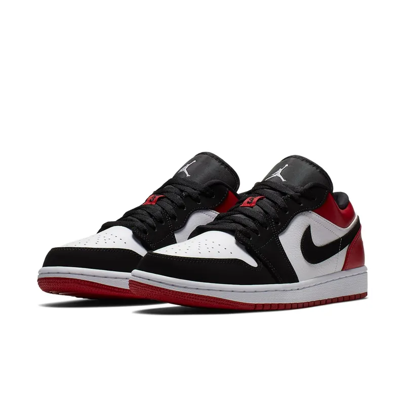 Jordan 1 Low Black Toe White/Black-Gym Red (553558-116)