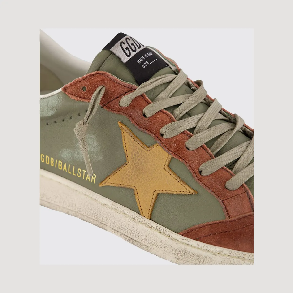 Golden goose Ball Star Distressed Leather Sneakers Military (GMF00117F00816083256) (3)