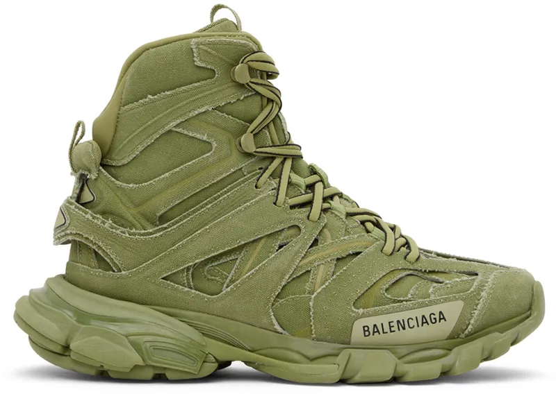 Balenciaga Khaki Track Hike High Top Sneakers (654867-W3RG1-3510)