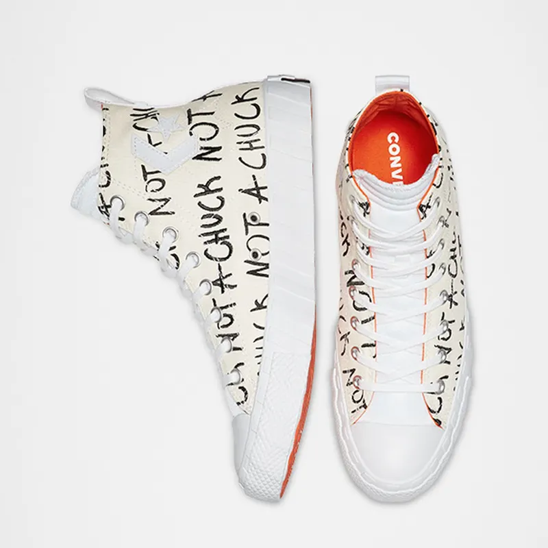 Converse Chuck Taylor All-Star 70s Hi Unt1tl3d “Not a Chuck” White Egret/White-Bold Mandarin (166503C)