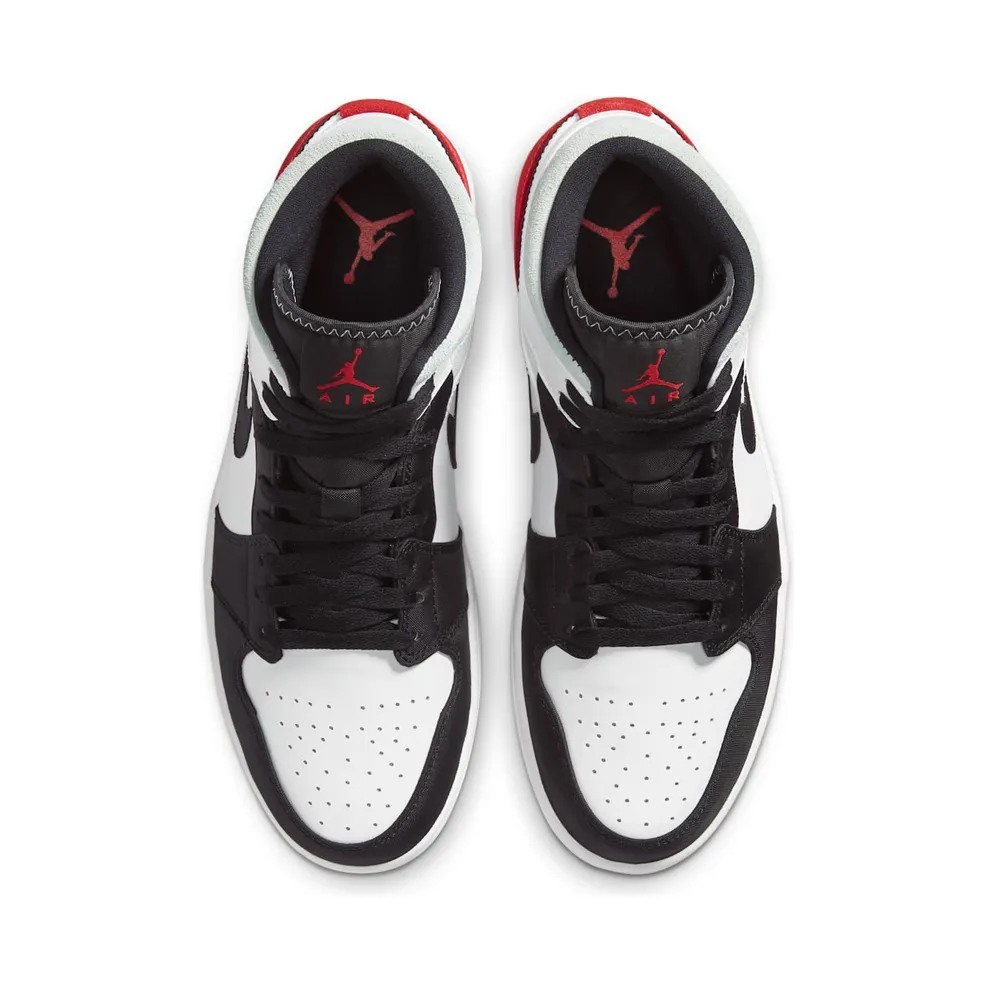 Jordan 1 Mid SE Union Black Toe White/Black-Light Smoke Grey-Gym Red (852542-100)
