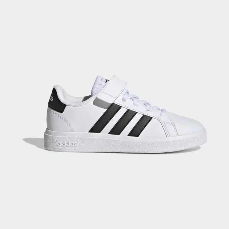 adidas Grand Court Court met Elastische Veters en Klittenband Cloud White / Core Black / Core Black (GW6521)