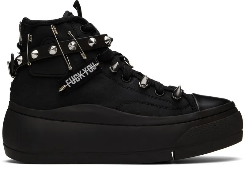 R13 Black Studded Kurt High-Top (R13MS5029-S001C)