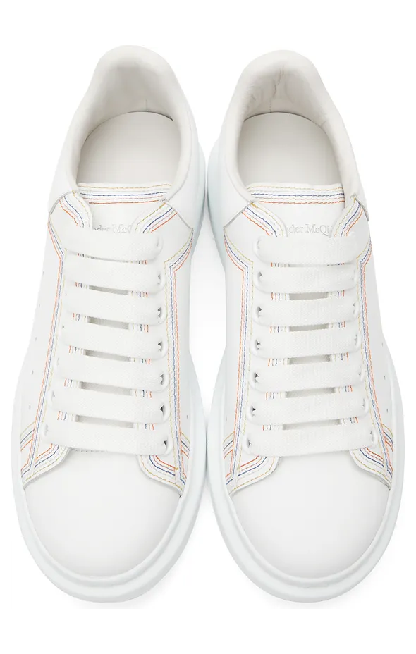 Alexander McQueen White Embroidered Oversized Sneakers (662639WIA4R) (5)