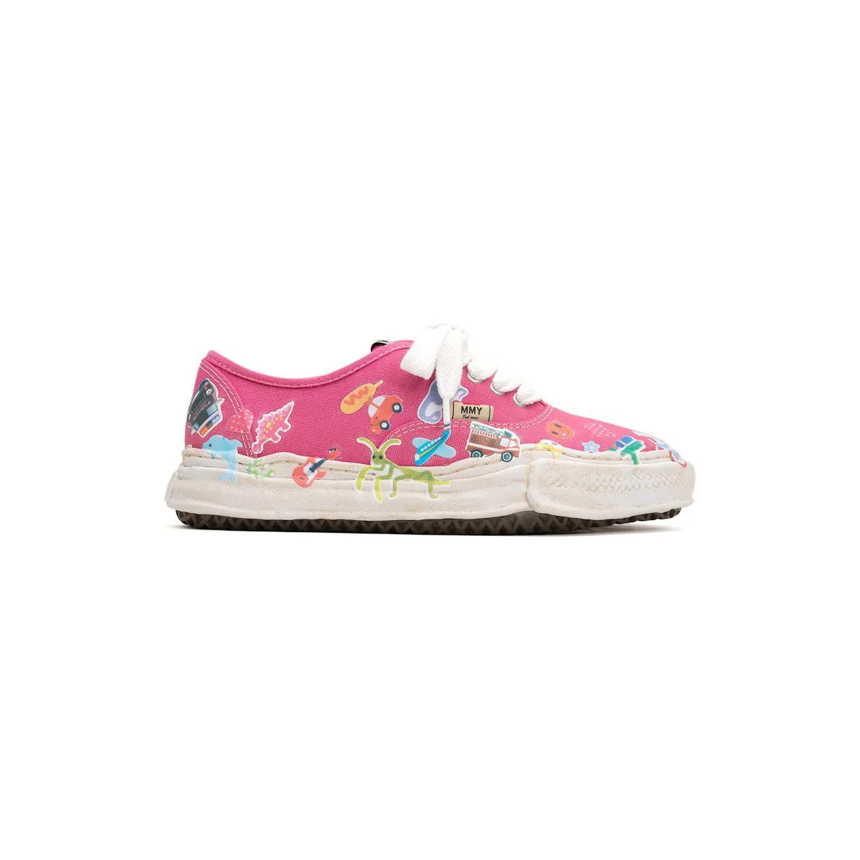 Maison Mihara Yasuhiro Baker OG Sole Canvas Low Printed Sticker Pink (A14FW745-PNK)