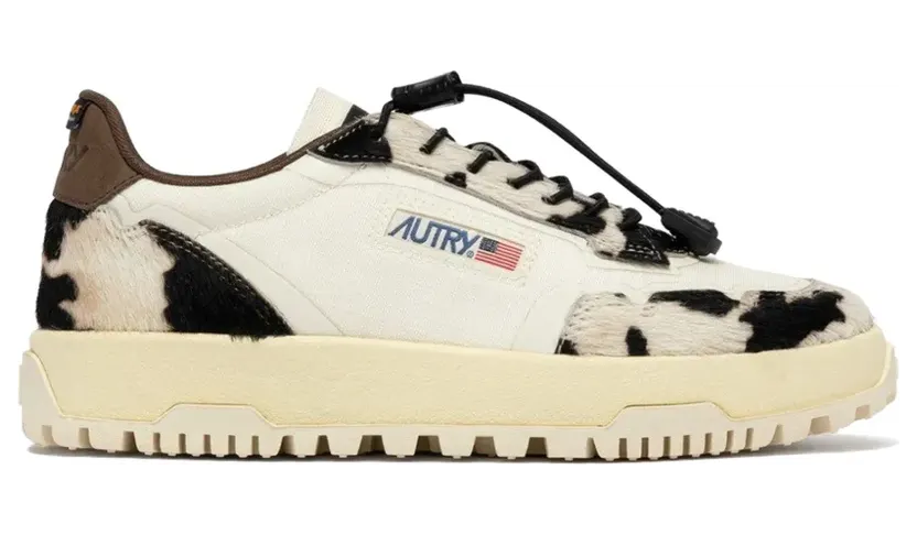 Autry Sneakers met koeienprint en veters – Beige (LDLWCY01)