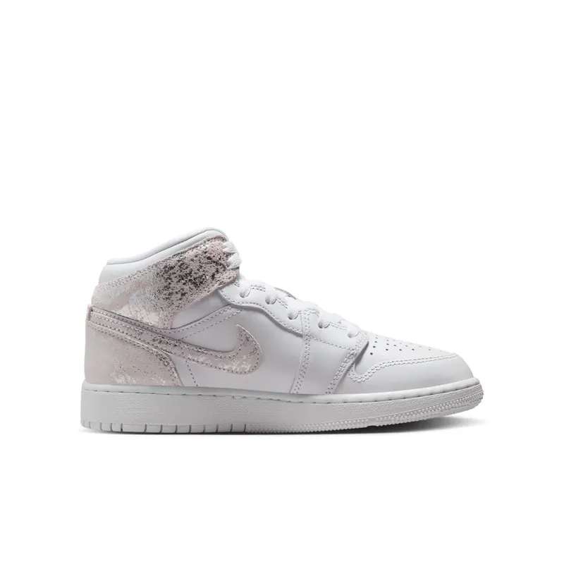 Jordan 1 Mid GS “White Field Silver” (IR2320-100)