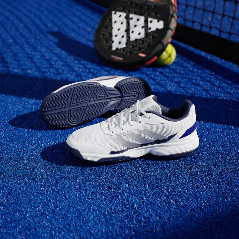 Adidas Crazyquick Kids Padel Cloud White / Silver Metallic / Dark Blue (JQ9273)