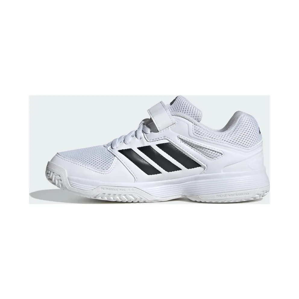 adidas Speedcourt Indoor Shoes Kids “Cloud White / Core Black / Cloud White” (KJ1244)