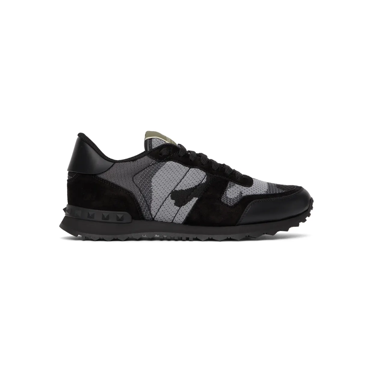Valentino Garavani Black & Blue Camo Rockrunner Sneakers (WY0S0723QRK)