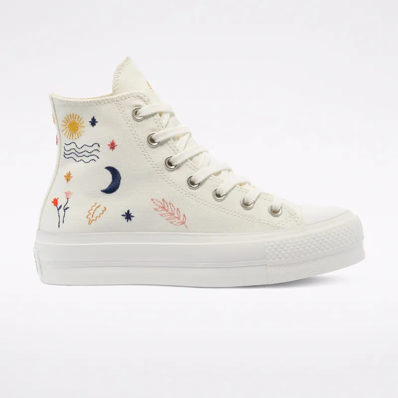 Converse It’s Okay To Wander Platform Chuck Taylor All Star High Top Egret/vintage White/black (571086C)