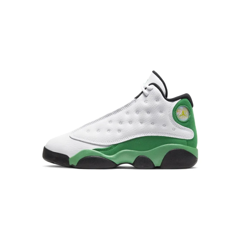 Jordan 13 Retro White Lucky Green (PS) White/White-Lucky Green-Black (414575-113)