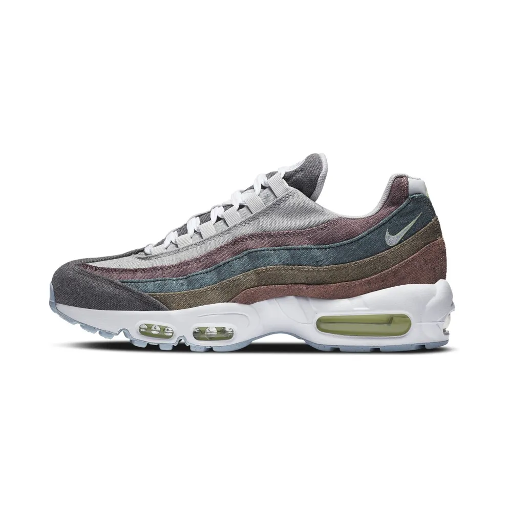 Nike Air Max 95 Recycled Canvas Vast Grey/Barely Volt-Bright Crimson-White (CK6478-001)