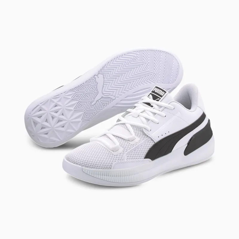 Puma Clyde Hardwood Team Basketball Shoes White/Black (194454-01)