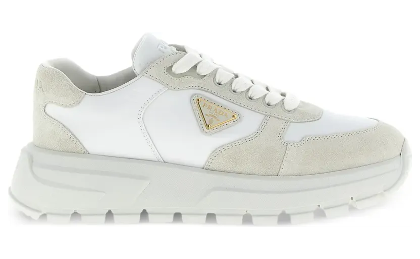 Prada Prax 01 sneakers met metalen triangel – Wit (1E021OF045D7C)