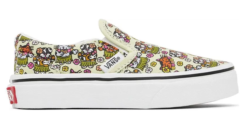 Vans Kids Green Animals Classic Slip-On Little Kids Sneakers (VN0A7Q5GBDD)