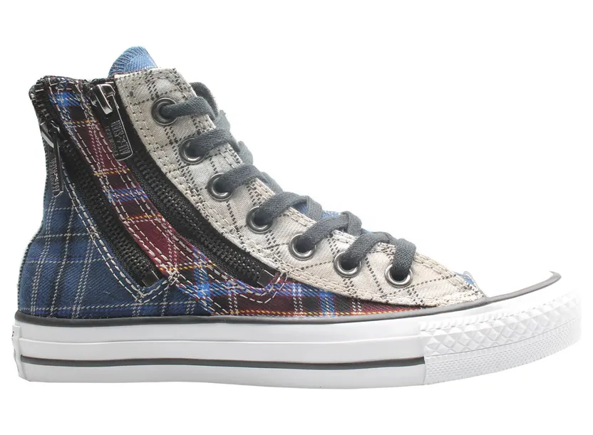 Converse Chuck Taylor All-Star Double Zip Hi Red Blue Plaid (W)