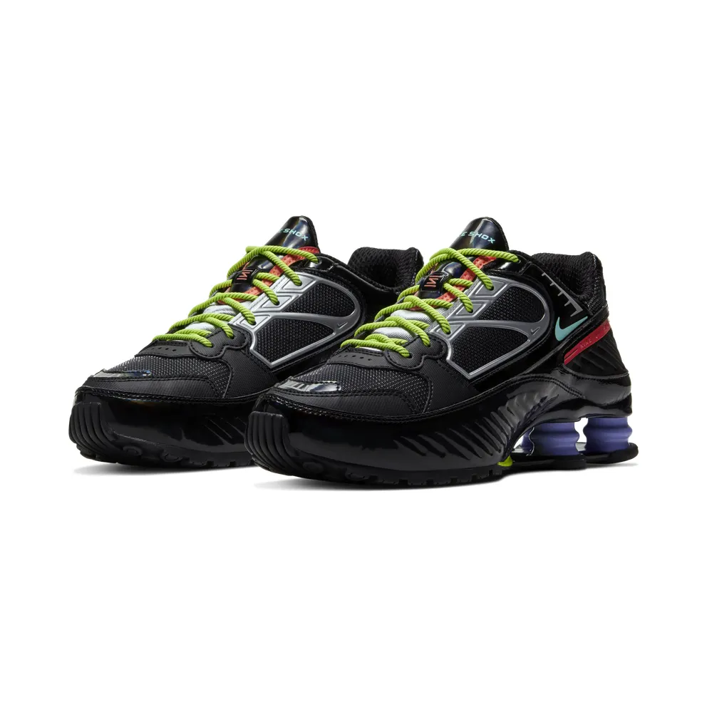 Nike Shox Enigma “Black / Metallic Silver / Bright Crimson / Aurora Green” (CT3453-001)