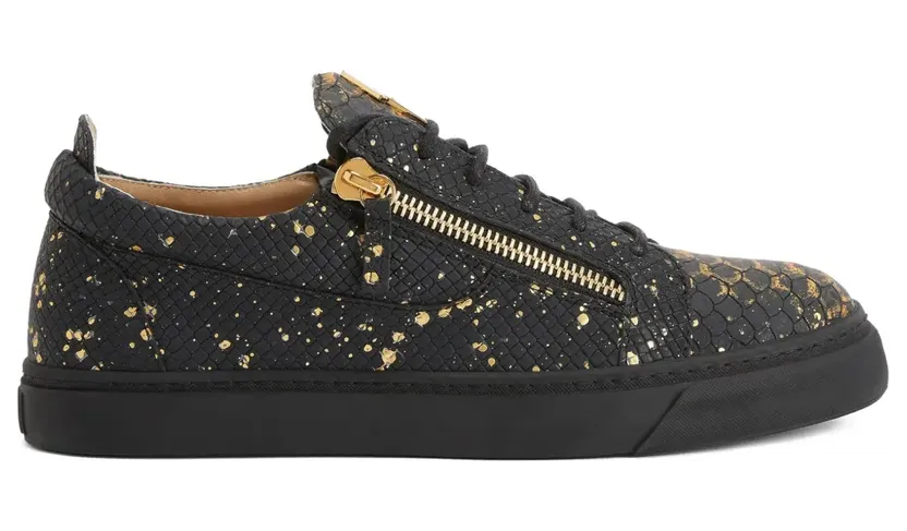 Giuseppe Zanotti Frankie sneakers met slangenhuidprint en rits – Zwart (RU50033H01)