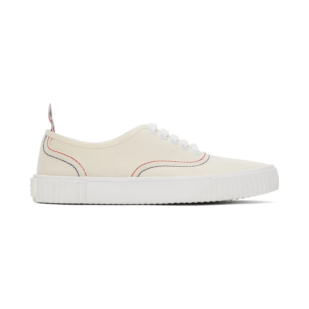 Thom Browne Off-White Heritage Vulcanized Sneakers (FFD063A-06555)