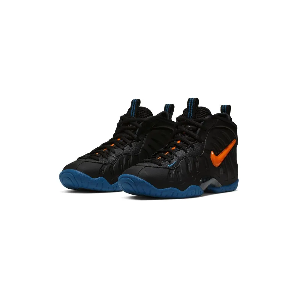 Nike Air Foamposite Pro Knicks (GS) Black/Total Orange-Battle Blue (644792-011)