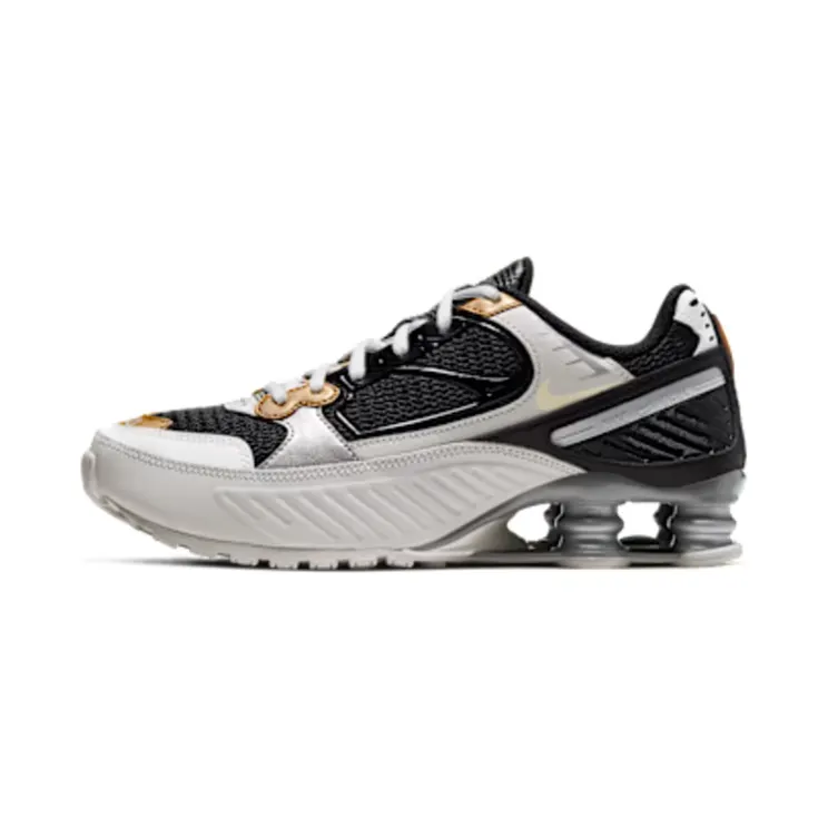 Nike Shox Enigma “Vast Grey / Black / Metallic Gold / Sail” (CT3452-001)