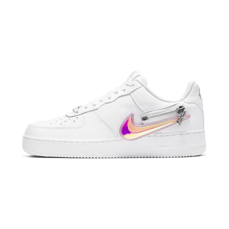 Nike Air Force 1 ’07 Premium ‘Zip Swoosh – White’ White/Black/Barely Volt (CW6558-100)