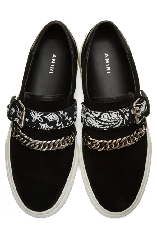 AMIRI Black Suede Bandana Buckle Sneakers (Y0F23273SU – BLK) (4)