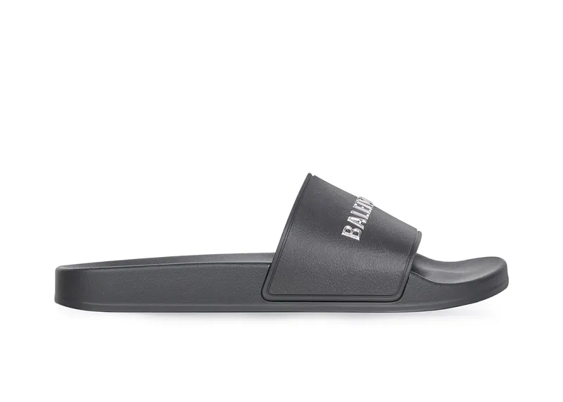 Balenciaga Pool Slides Black Chrome Logo (565826W1S8C1081)