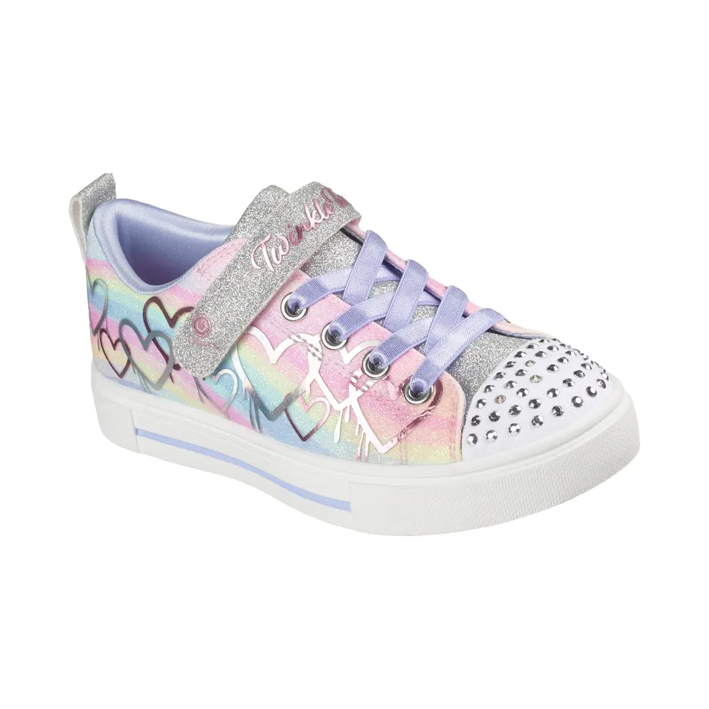 Skechers Twinkle Toes: Twinkle Sparks “Ombre Love Sneaker Silver” (314823LSMLT)