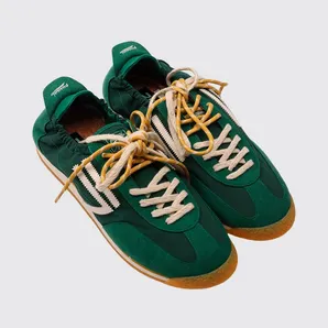 Puraai Panther Vegan Leather and Nylon Sneakers Green (PU602P035)