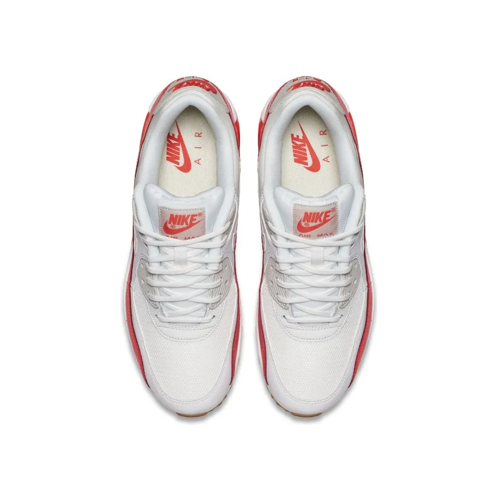 Nike Air Max 90 Essential Summit White Light Brown-Bright Crimson (W) Summit White/Light Brown-Bright Crimson (616730-113)