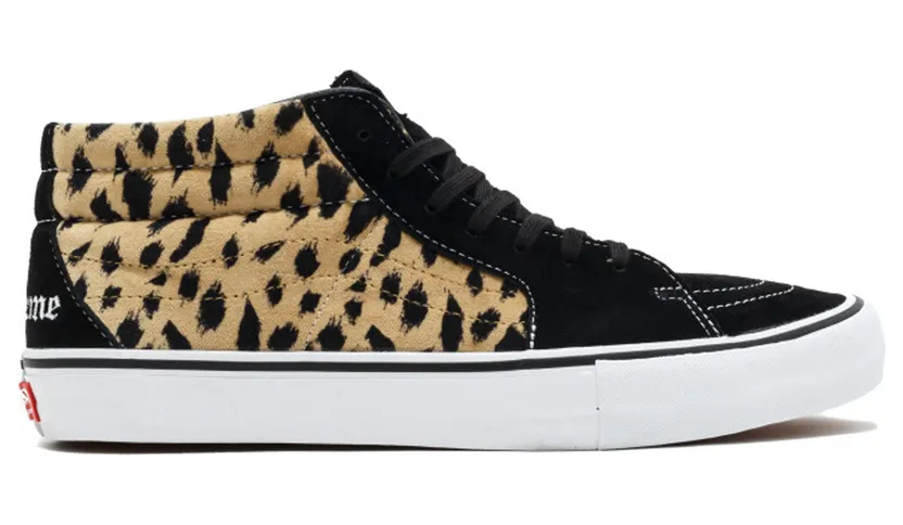 Vans Sk8-Mid Supreme Velvet Leopard Black