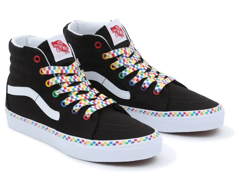 VANS Rainbow Checkerboard Sk8-hi Kinderschoenen Zwart (VN0A4UI2AC5)