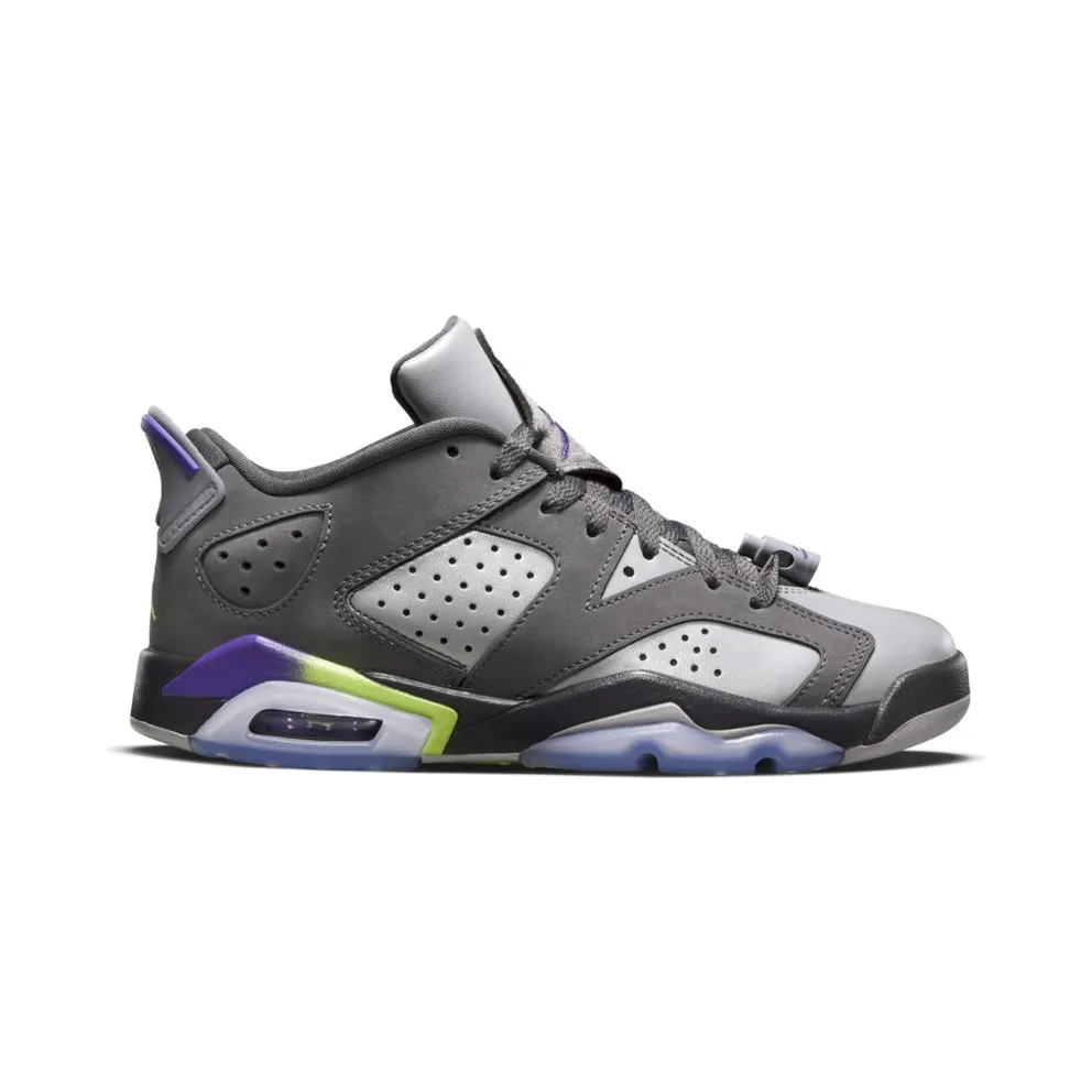 Jordan 6 Retro Low Dark Grey (GS) Dark Grey/Ultraviolet-Wolf Grey-Ghost Green (768878-008)